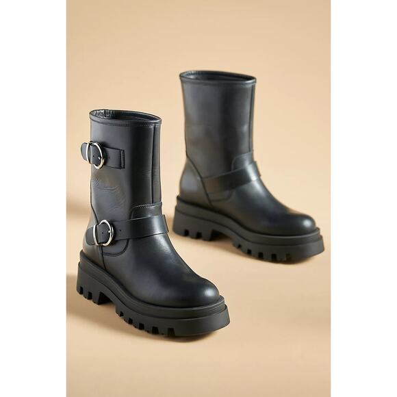 NEW Anthropologie Maeve Pilcro black moto boots size 9 - Picture 2 of 7